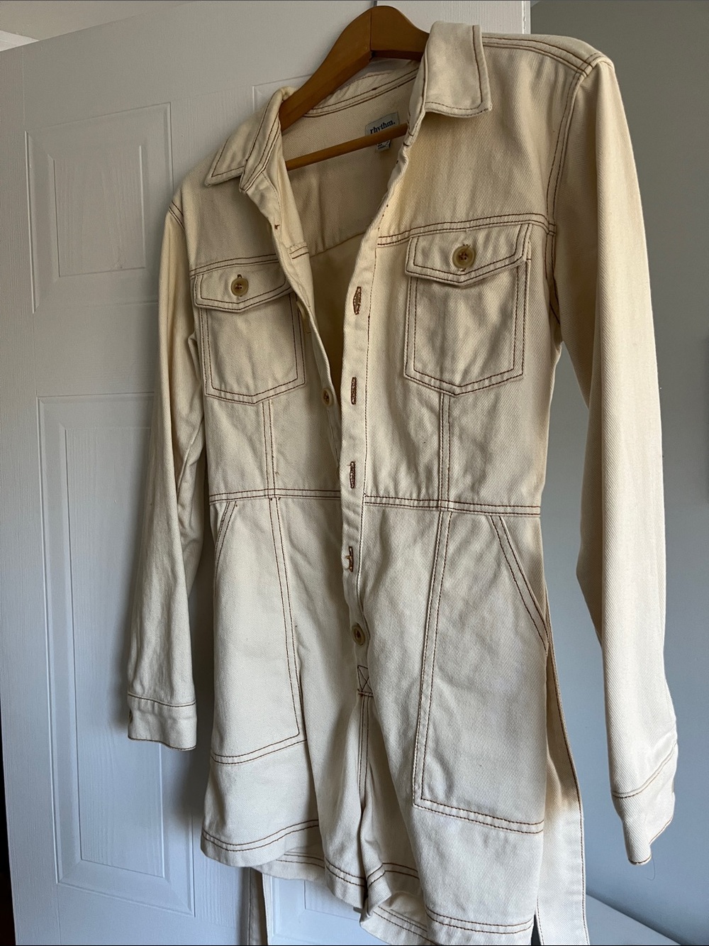 Rhythm Cream Denim Jumpsuit
